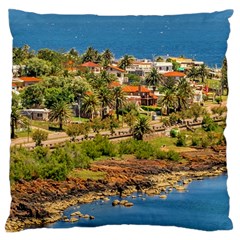 Punta Colorada Aerial Landscape Scene, Uruguay Large Flano Cushion Case (two Sides) by dflcprintsclothing