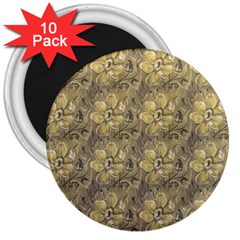 Retro Stlye Floral Decorative Print Pattern 3  Magnets (10 Pack)  by dflcprintsclothing