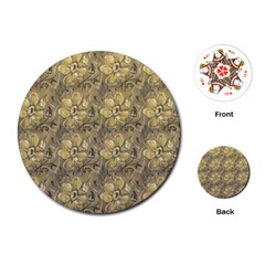 Retro Stlye Floral Decorative Print Pattern Playing Cards Single Design (round) by dflcprintsclothing