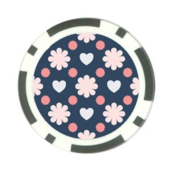 Flowers And Hearts  Poker Chip Card Guard by MooMoosMumma