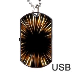 Color Gold Yellow Dog Tag Usb Flash (two Sides)