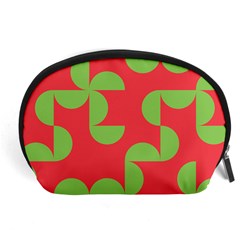 Retro Red And Greren Accessory Pouch (large) by MooMoosMumma