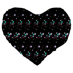 Galaxy Stars Large 19  Premium Flano Heart Shape Cushions by Sparkle