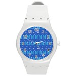 Glitter Butterfly Round Plastic Sport Watch (M) Front