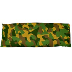 Yellow Green Brown Camouflage Body Pillow Case (dakimakura) by SpinnyChairDesigns