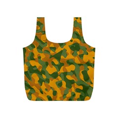 Green And Orange Camouflage Pattern Full Print Recycle Bag (s) by SpinnyChairDesigns