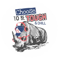 Choose To Be Tough & Chill Wooden Puzzle Round by Bigfootshirtshop