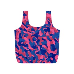 Blue And Pink Camouflage Pattern Full Print Recycle Bag (s) by SpinnyChairDesigns