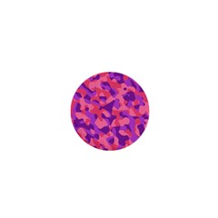 Pink And Purple Camouflage 1  Mini Buttons by SpinnyChairDesigns