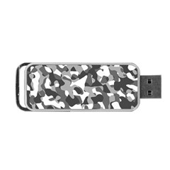 Grey And White Camouflage Pattern Portable Usb Flash (two Sides) by SpinnyChairDesigns