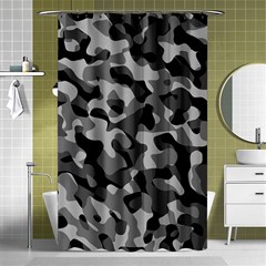 Grey And Black Camouflage Pattern Shower Curtain 48  X 72  (small) 