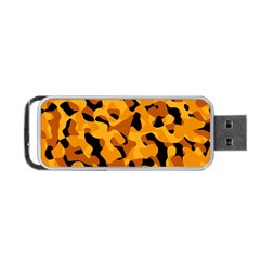 Orange And Black Camouflage Pattern Portable Usb Flash (two Sides) by SpinnyChairDesigns