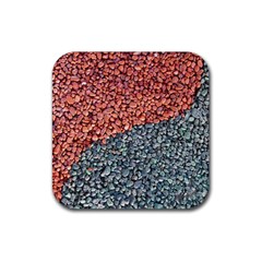 Gravel Print Pattern Texture Rubber Coaster (square) 