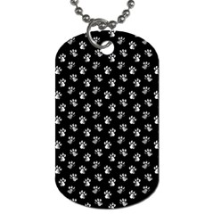 Cat Dog Animal Paw Prints Black And White Dog Tag (two Sides) by SpinnyChairDesigns