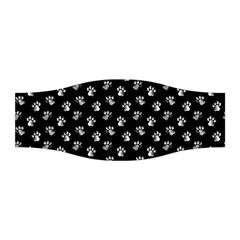 Cat Dog Animal Paw Prints Black And White Stretchable Headband by SpinnyChairDesigns