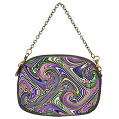 Abstract Art Purple Swirls Pattern Chain Purse (two Sides)