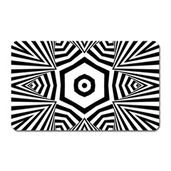 Black And White Line Art Stripes Pattern Magnet (rectangular) by SpinnyChairDesigns