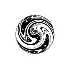 Black And White Swirl Spiral Swoosh Pattern Hat Clip Ball Marker (10 Pack) by SpinnyChairDesigns