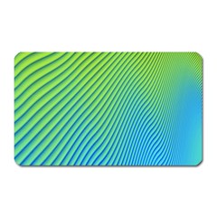 Blue Green Abstract Stripe Pattern  Magnet (rectangular) by SpinnyChairDesigns