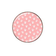 Animal Cat Dog Prints Pattern Pink White Hat Clip Ball Marker (10 Pack) by SpinnyChairDesigns