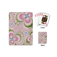 Pastel Pink Abstract Floral Print Pattern Playing Cards Single Design (mini) by SpinnyChairDesigns