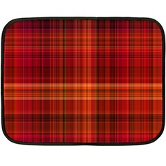 Red Brown Orange Plaid Pattern Fleece Blanket (mini) by SpinnyChairDesigns