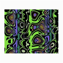 Green And Black Abstract Pattern Small Glasses Cloth by SpinnyChairDesigns