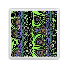 Green And Black Abstract Pattern Memory Card Reader (square) by SpinnyChairDesigns