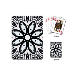 Black And White Floral Print Pattern Playing Cards Single Design (mini) by SpinnyChairDesigns