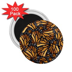 Monarch Butterfly Wings Pattern 2 25  Magnets (100 Pack) 