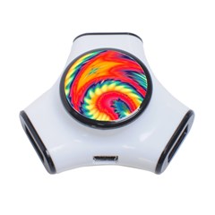 Colorful Dark Tie Dye Pattern 3-port Usb Hub