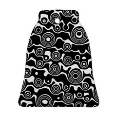 Abstract Black And White Bubble Pattern Bell Ornament (two Sides) by SpinnyChairDesigns