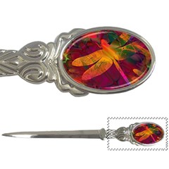 Dragonflies Abstract Colorful Pattern Letter Opener by SpinnyChairDesigns