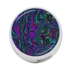 Purple Teal Abstract Jungle Print Pattern 4-port Usb Hub (two Sides) by SpinnyChairDesigns