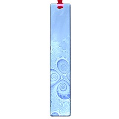 Light Blue Intricate Swirls Pattern Large Book Marks by SpinnyChairDesigns