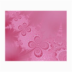 Pink Intricate Swirls Pattern Small Glasses Cloth by SpinnyChairDesigns