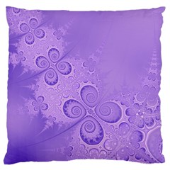 Purple Intricate Swirls Pattern Large Cushion Case (two Sides) by SpinnyChairDesigns