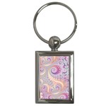 Pastel Pink Intricate Swirls Spirals  Key Chain (Rectangle) Front