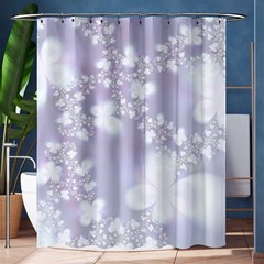 Pale Violet And White Floral Pattern Shower Curtain 60  X 72  (medium)  by SpinnyChairDesigns