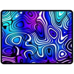 Blue Purple Abstract Stripes Fleece Blanket (large)  by SpinnyChairDesigns