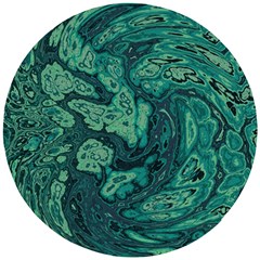 Dark Green Marbled Texture Wooden Puzzle Round by SpinnyChairDesigns