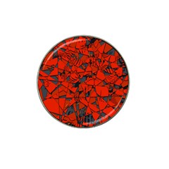 Red Grey Abstract Grunge Pattern Hat Clip Ball Marker (10 Pack) by SpinnyChairDesigns