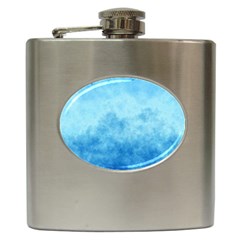 Abstract Sky Blue Texture Hip Flask (6 Oz) by SpinnyChairDesigns