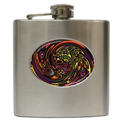 Abstract Tribal Swirl Hip Flask (6 Oz) by SpinnyChairDesigns