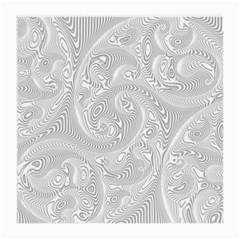 White Abstract Paisley Pattern Medium Glasses Cloth (2 Sides) by SpinnyChairDesigns