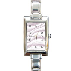 Pale Pink And White Swoosh Rectangle Italian Charm Watch by SpinnyChairDesigns