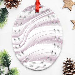 Pale Pink And White Swoosh Oval Filigree Ornament (two Sides) by SpinnyChairDesigns