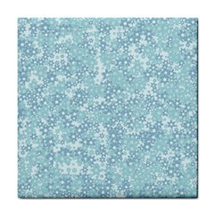 Light Blue Wildflowers Tile Coaster by SpinnyChairDesigns