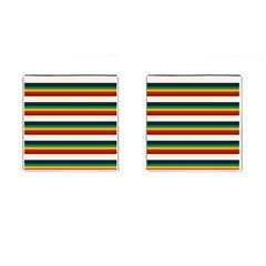 Rainbow Stripes Cufflinks (square) by tmsartbazaar