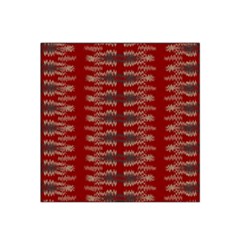 Red Grey Ikat Pattern Satin Bandana Scarf by SpinnyChairDesigns